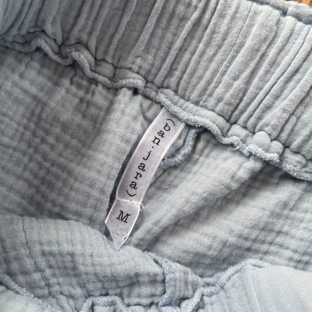 Banjara Anthropologie | Wide Leg Cotton Boho Crop Pants Pastel Baby Blue M - Picture 5 of 7